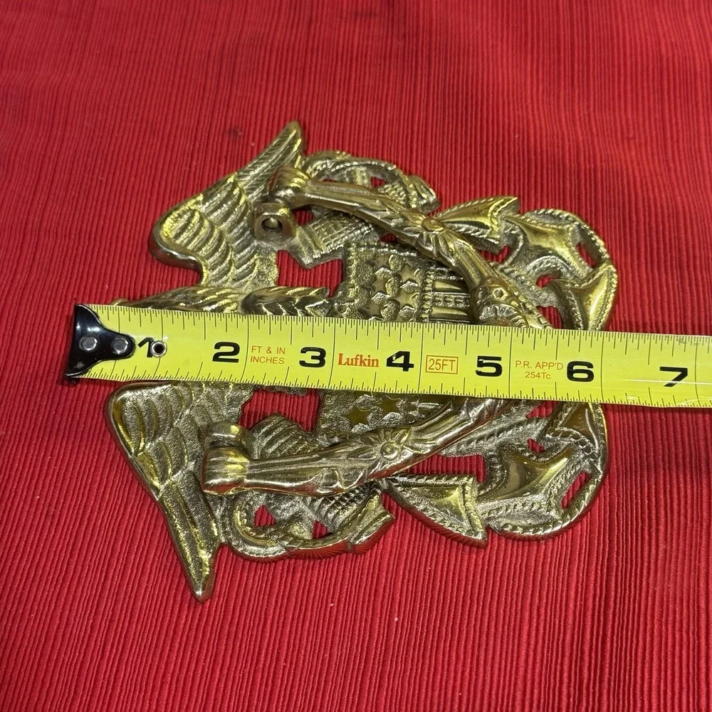 Solid Brass Eagle Door Mount Knocker Patriot American Patriotic America Stars